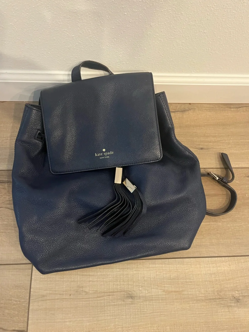 kate spade Blue Leather Structured Tote - Picture 2 of 2